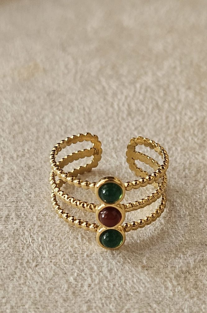 Anillo Acero bañado en dorado