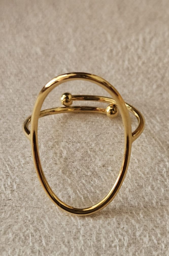 Anillo Acero bañado en dorado